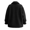 thumbnail image 6 of Karight Women's Soft Fluffy Blazer Jacket Lapel Collar Warm Thick Fuzzy Teddy Fleece Casual Double Breasted Jacket, 6 of 6