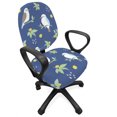 thumbnail image 1 of Bird Office Chair Slipcover, Scene of Leaves Kookaburra on Branches with Lemons Botanical Details, Protective Stretch Decorative Fabric Cover, Standard Size, Multicolor, by Ambesonne, 1 of 5