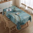 thumbnail image 2 of Blue Gold Marble Pattern Rectangle Tablecloth 60"x84",Waterproof Polyester Rectangle Table Cloth, Wipeable Spillproof Polyester Tablecloth for Dining, Camping, Indoor and Outdoor, 2 of 5