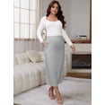 thumbnail image 5 of DARING DIVA Women's Midi Skirt Adjustable High Waist Over Belly Stretchy Jersey S Gray, 5 of 8