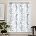 thumbnail image 4 of Navy Blue Grey Branch Semi Sheer Curtains Drapes for Living Room, Bedroom, French Doors Window 54 Inches Long, Spring Summer Pastoral Botanical Rod Pocket Chiffon Curtain Drapery Voile Drape Panel, 4 of 6