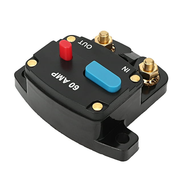 Disyuntor Estéreo, 12V 60A Disyuntores De Audio Para Automóvil Portafusibles Reiniciable Manual