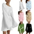 thumbnail image 5 of Gupgi Femmes Tricot Solide Couleur Dos Nu Manches Longues Décontracté en Vrac Mini Robe, 5 of 5
