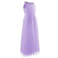 thumbnail image 2 of Haitryli Kids Haltered Neck Flower Girls Dress Rhinestone Chiffon Maxi Evening Gown for Pageant Lavender 14, 2 of 7