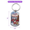thumbnail image 5 of Santa is Coming Border Collie Merry Christmas Xmas Noel Truck Tree Stainless Steel Keychain Borders Dog Lovers Gifts Idea Collar Charm Tag Keyring - 02023, 5 of 5