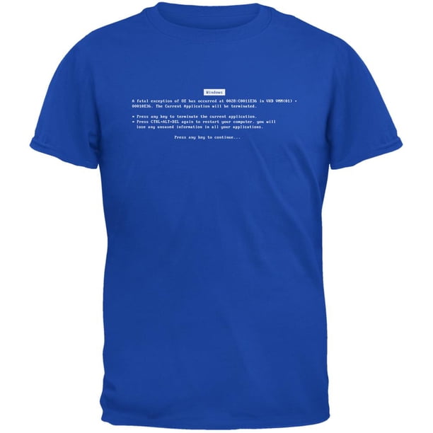 blue screen of death shirt