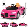 thumbnail image 2 of Costway 12V Licensed Bugatti Chiron Kids Ride On Car RC w/Storage Box&MP3 Pink, 2 of 10