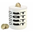 thumbnail image 1 of Kitty Piggy Bank, Cat Text out of Round Shaped Cats with Little Paw Prints in Black and White, Ceramic Coin Bank Money Box for Cash Saving, 3.6" X 3.2", Black White, by Ambesonne, 1 of 4