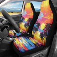 thumbnail image 2 of XYZCANDO Anti-Slip Automotive Seat Protector Cover SUV Truck Sedan, Elastic Soft Car Seat Covers 2pc Polyester Tropical Sunset View, 2 of 10