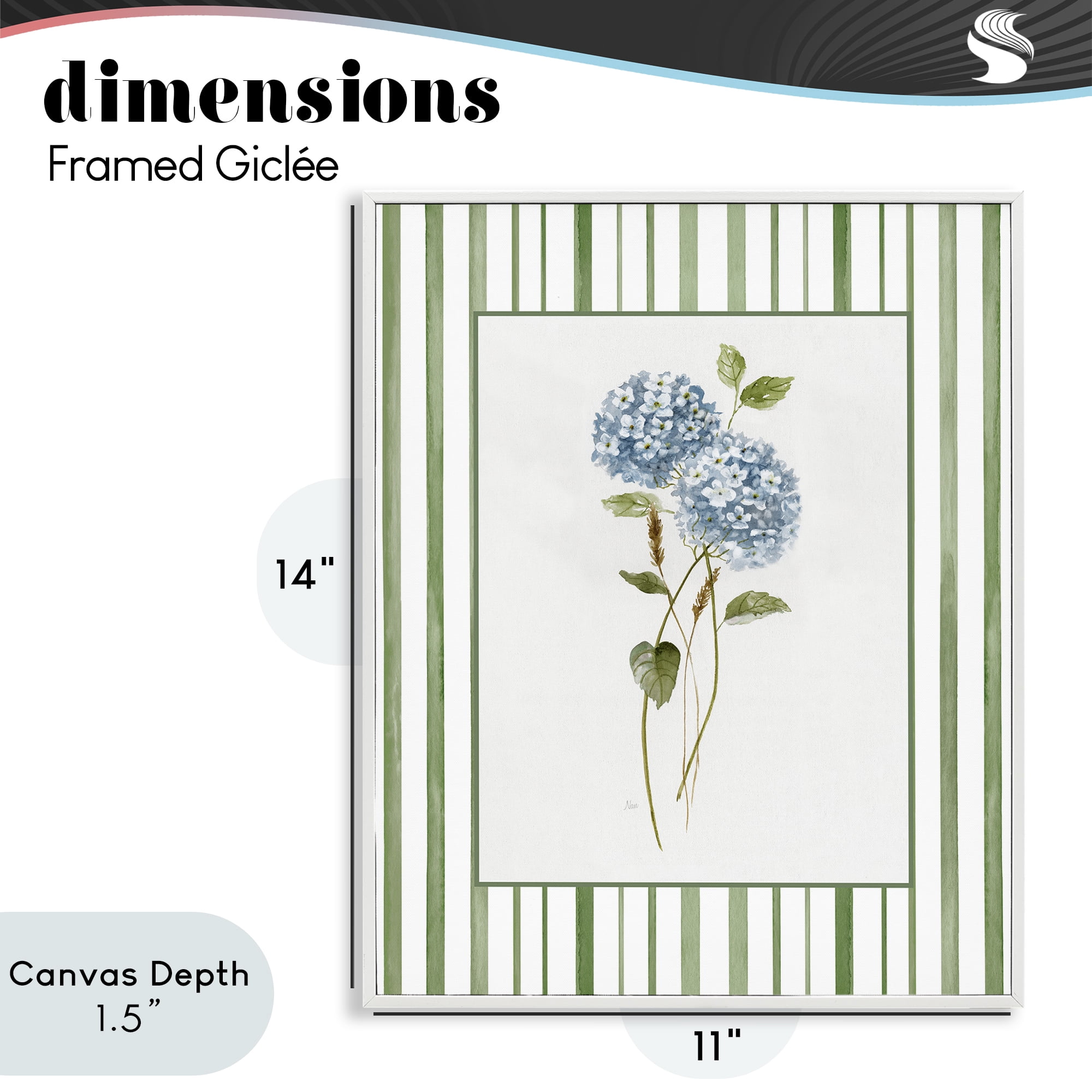Stupell Industries Delicate Hydrangea & Dried Wheat White Framed Giclee Art, design by Nan