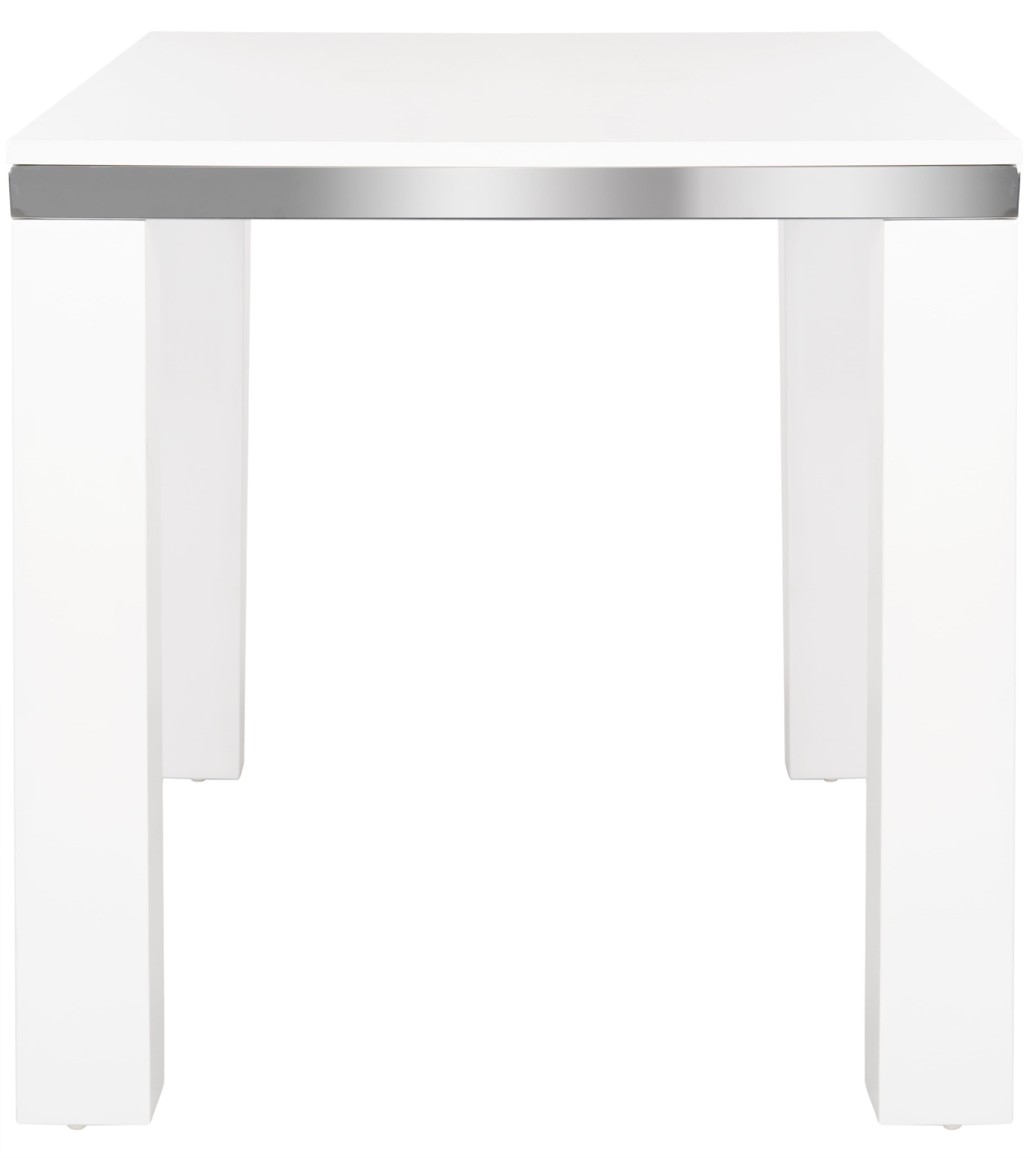 SAFAVIEH Enos Modern Lacquer Wood Desk, White/Chrome