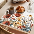 thumbnail image 3 of Spring Orange Floral Placemats Set of 6, Country Vintage Farm Flower Green Leaf Non-Slip Place Mats Washable Table Mats for Kitchen Dining Table Decorations Indoor/Outdoor, 3 of 9