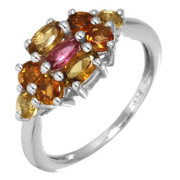 Multi Tourmaline Women Jewelry 925 Sterling Silver Ring