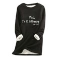 thumbnail image 2 of Meichang Fleece Sweatshirt for Women Winter Warm Sherpa Lined Pullover Thermal Long Sleeve Crewneck Sweatshirt Loungewear Plus Size, 2 of 3