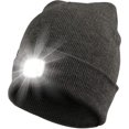 thumbnail image 1 of Morttic LED Beanie Hat with Light, Rechargeable Headlamp Cap, Unisex Winter Warm Knitted Hats, Headlight Flashlight for Running Hiking Camping,Tech Gifts for Men Women (Grey), 1 of 8