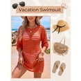 thumbnail image 6 of Anygrew Women's Crochet Swimsuit Cover Up Long Sleeve Knit Beach Dress See Through Hollow Out Bathing Suit Coverups for Summer Vacation, 6 of 7