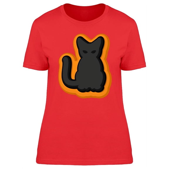 Black Cat Cookie T-Shirt Women -Image by Shutterstock, Female Large