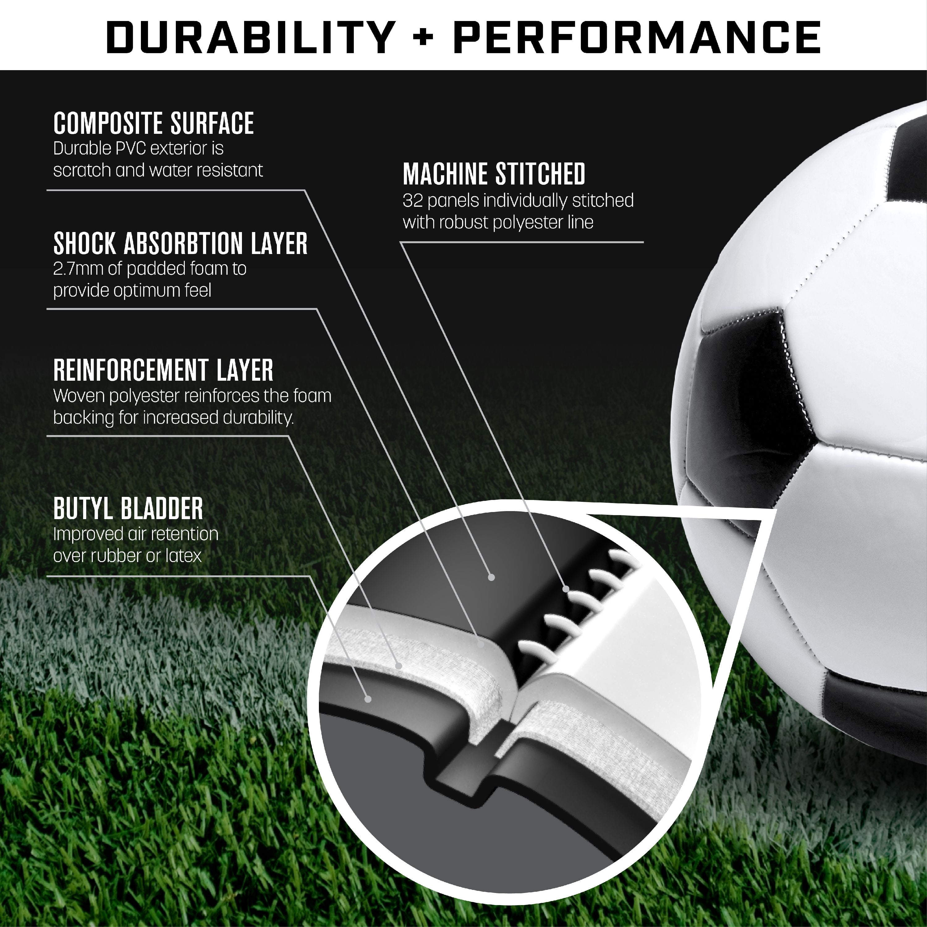 GoSports Classic Soccer Ball 6 Pack - Size 4 - with Premium Pump and Carrying Bag