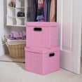 thumbnail image 2 of Household Essentials Heather KD Cube Set, 2pk, Collapsible Linen, Blush, 2 of 5