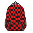 thumbnail image 3 of Red and Black Checkered Pattern Backpack for School, Cute School Bag with Adjustable Shoulder Straps and Padded Back, 16.9"x12.6"x5.9", 3 of 5