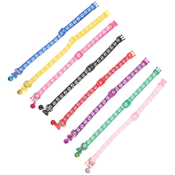 LOLIPPYY 8-Piece Assorted Color Pet Collar Pendants with Adjustable Dog Collar for Walking