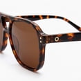 thumbnail image 6 of OPULIZE LUX Aviator Polarized Sunglasses - Anti-Glare Eyewear for Women Men - UV & Eyestrain Protection - Classic Aviator Style Glasses - Dark Brown Lenses, Brown Tortoiseshell Frame - Pack of 1, 6 of 8