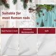 thumbnail image 7 of Christmas Valances for Windows, 42 x 18in, Winter Santa Gnome Pine Tree Xmas Star Snowfall Teal Rod Pocket Kitchen Valance Curtain Light Filtering Window Treatments for Living Room Bedroom, 1 Panel, 7 of 7