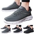 thumbnail image 5 of Mens Shoes,Fashionable Athletic Footwear for Spring and Seasons Lightweight Flat Sole Design Lace-Up Casual Sports Shoes,Shoes for Men,Black,10, 5 of 9