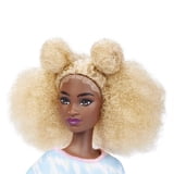 Barbie Fashionistas Doll – Tall Blonde Afro With Side Puffs, Tie-Dye Romper, Sneakers, For Kids 3+ Years