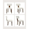 thumbnail image 3 of Set of 2 Modern Dining Chairs - Upholstered Linen Fabric, Curved Backrest, Uniform Hardwood Frame, Stylish Accent Side Chairs for Kitchen or Dining Room - Comfortable Seating - Off Brand, Linen, 3 of 8
