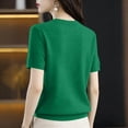 thumbnail image 7 of MEICHEN Women's Short Sleeve Pullover Fashion Crew Neck Knitted Shirt Elegant Lightweight Short Sleeve Spring Summer, 7 of 7