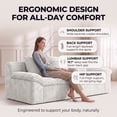 thumbnail image 3 of LUCKHAO 71" Corduroy Frameless Foam Sofa, No Assembly 3-Seat Couch for Small Spaces with 3 Pillows, Cream White, 3 of 7