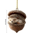 thumbnail image 3 of romoty 3D Resin Sleeping Hedgehog Christmas Tree Ornament, Woodland Hedgehog in Acorn Nut Shell Hanging Figurine for Holiday Home Decor, 3 of 6