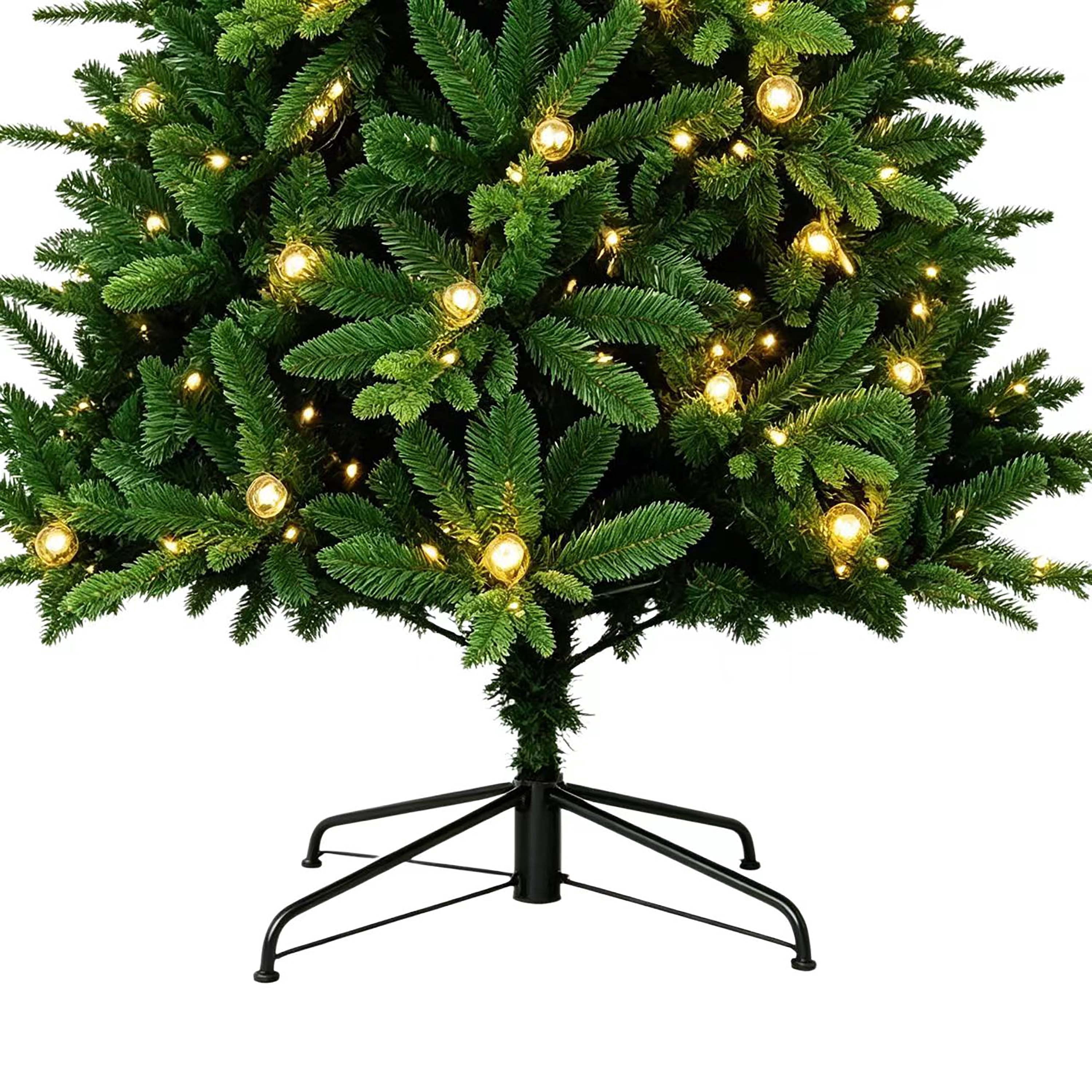 6.5' Pre-Lit Alder Green Artificial Christmas Tree with 325 Warm White LED Lights, 8 Functions, and Stand, by Holiday Time