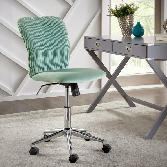 Weston Home Ariel Velvet Wave Pattern Office Task Chair, Multiple Colors