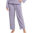 thumbnail image 2 of Sherpa Pajama Pants Women Soft Drawstring Elastic Waist Fluffy Pants Comfy Lounge Fleece Lined Sleepwear Bottoms Light Purple Free, 2 of 4
