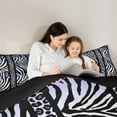 thumbnail image 5 of Homewish Teens Animal Leopard Zebra Print 2pcs Bedding Comforter Set,Black Pink Purple Twin Comforter Sets,Abstract Geometric Stripes Breathable Bedding Set,Microfiber Bedroom Decor,Reversible, 5 of 8