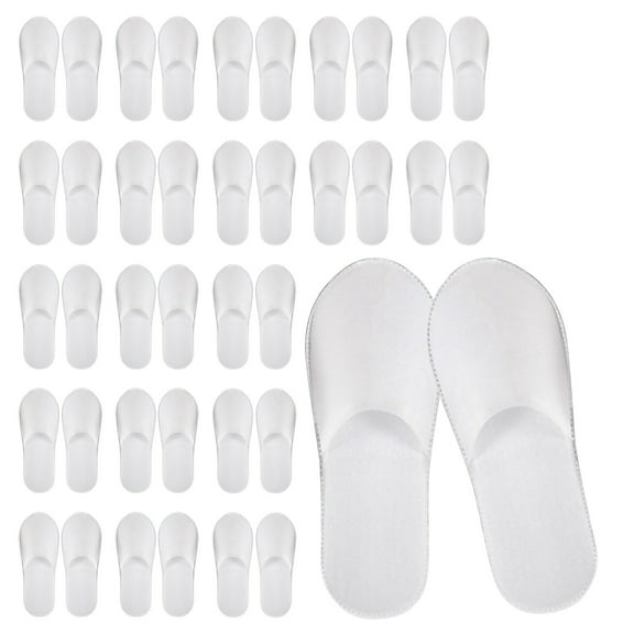 YAMB Disposable House Slippers for Guests,20 Pairs Hotel Slippers with Anti Slip Sole,White Closed Toe,Bulk Slipper Pack for Hotel,Spa,Travel,Home Party,Average Size,For Men and Women