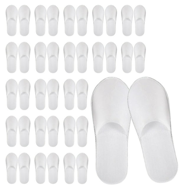 As shown 20 Pairs Of White Disposable Slippers Universal Size For Spa Centers And Hotels #143N3