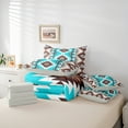 thumbnail image 5 of Manfei Western Retro Aztec Bedding Comforter Set 7pcs, Bohemian Hippie Geometric Queen Bedding Sets, Teens Kids Adult Reversible Queen Sheet Sets, Ultra Soft Home Decor, 5 of 7