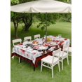 thumbnail image 3 of Outdoor Tablecloth with Umbrella Hole and Zipper, Red Valentine's Day Rectangle Table Cloth 60x84 Inch Waterproof Tablecloth, Love Heart Gnomes Grey Plaid Picnic Table Cover for Patio Camping, 3 of 7