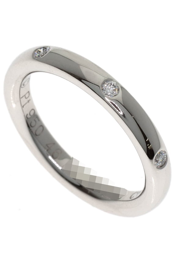Pre-Owned Van Cleef & Arpels Tendrement Etoile 3P Diamond Ring #46 Platinum PT950 Women's