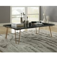 thumbnail image 1 of Benzara Rectangular Coffee Table With Metal Hairpin Style Legs, Black And Gold, 1 of 2