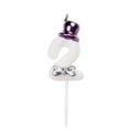 thumbnail image 1 of Diconna Numeral Birthday Candles Cake Topper with Bowknot, 1 of 8
