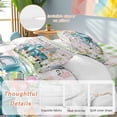 thumbnail image 4 of Happy Easter Full Size Comforter Set, Blue Truck Gnome Egg Bunny Floral Pink Green Plaid Bedding for All Seasons, 4 Pcs Bed Set, 1Quiltcover (86"x86") ,1Sheet(80"x116"), 2Pillowcases (30"x20"), 4 of 9
