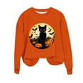 thumbnail image 4 of Uoodti Halloween Women's Oversized Long Sleeve Fall Clothes Sweatshirt Witch Crop Vintage Graphic Lantern Pullover Gift Spook y Season Sweatshirt, 4 of 5