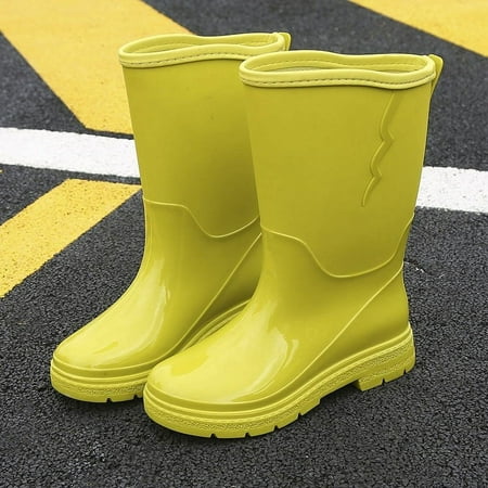 

XWQWJH Candy colored high tube women s waterproof rain shoes