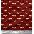 thumbnail image 3 of Soimoi Georgette Viscose Fabric Fox Animal Print Fabric by Yard 42 Inch Wide, 3 of 3