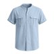 thumbnail image 5 of Camisa de Manga Corta de Cuello Redondo de Color Sólido de los Niños Casual Cómodo Cardigan Top para Adultos, 5 of 7
