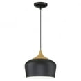 thumbnail image 6 of 52057LEDDLP-BL/WGN Access Lighting Blend - 1 Light Pendant In Contemporary Style-9 Inches Tall and 12 Inches Wide-Black with Wood Grain Finish, 6 of 12